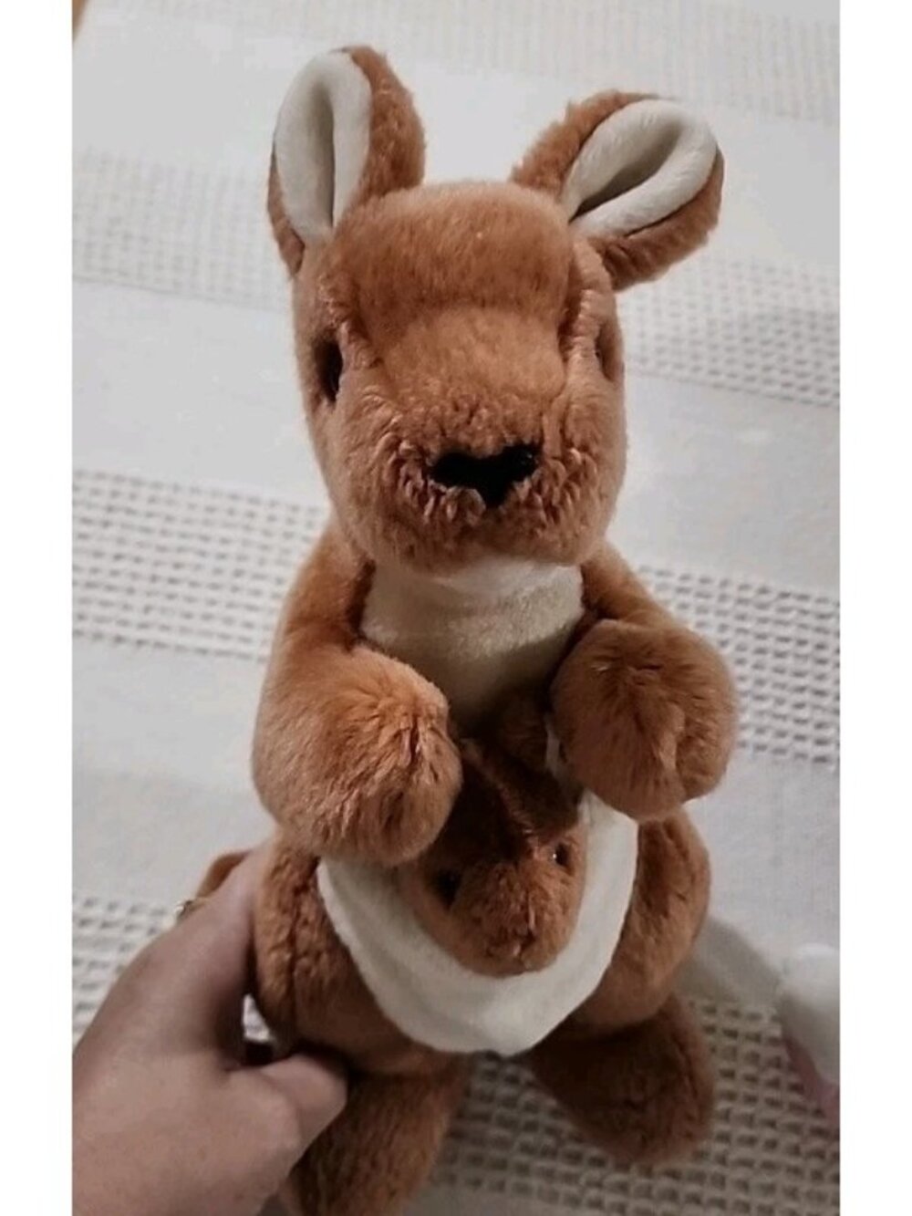 VTG TY Kangaroo‎ With Baby Plush POUCH The Beanie Buddies Collection 14" Stuffed